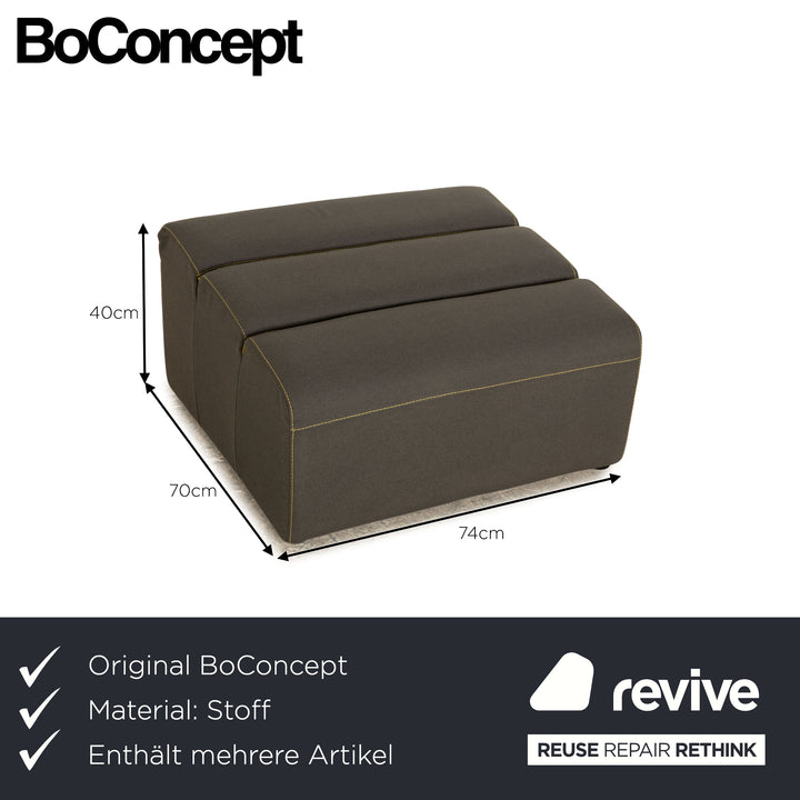 BoConcept Smartville Stoff Sofa Garnitur Grau Dreisitzer Hocker Sofa Couch