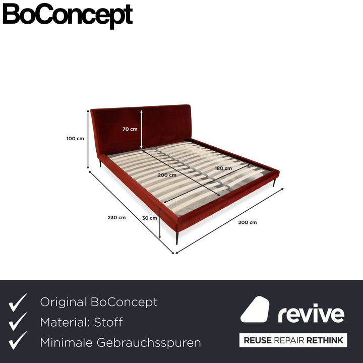 BoConcept Stoff Bett Rot 180x200