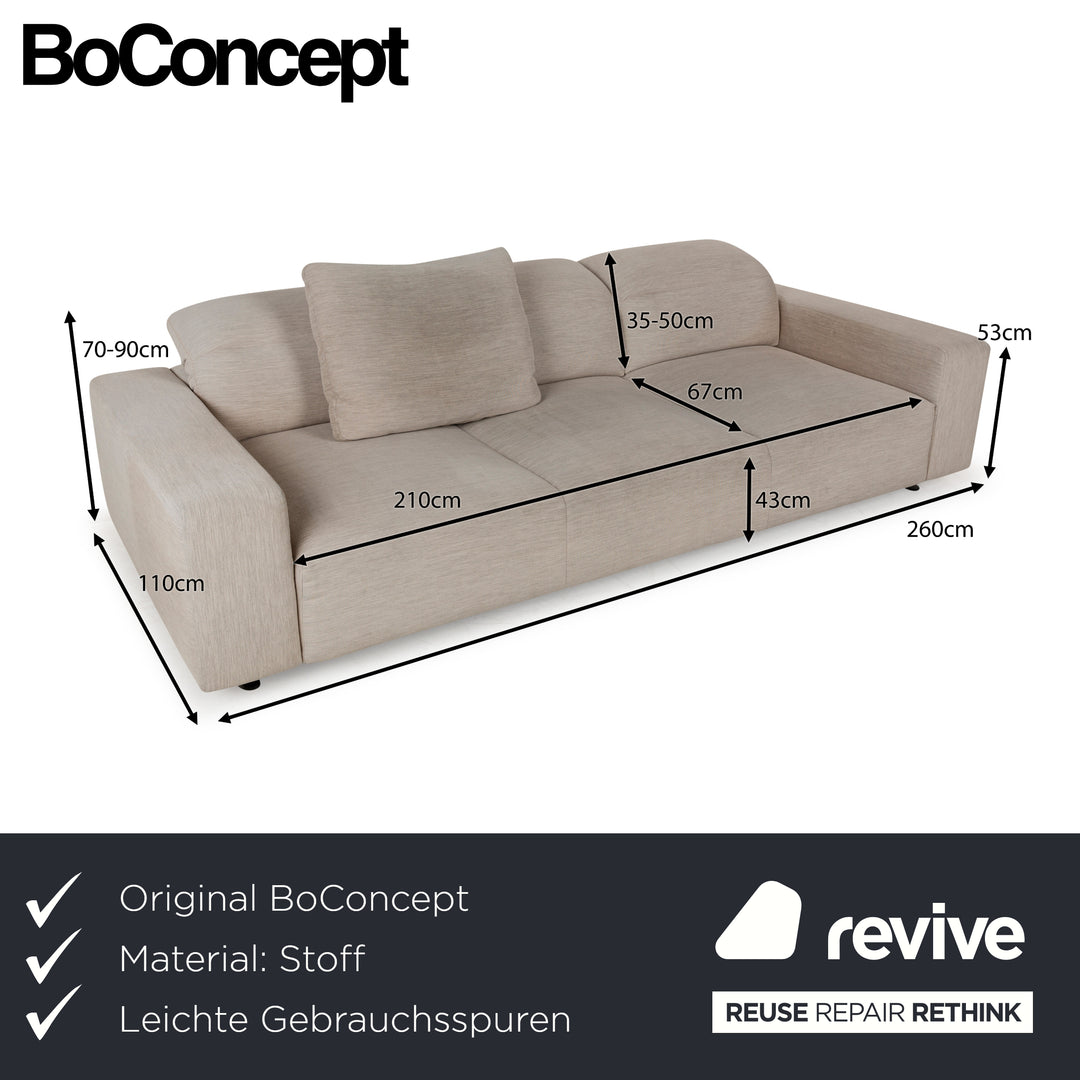 BoConcept Stoff Dreisitzer Beige Sofa Couch manuelle Funktion