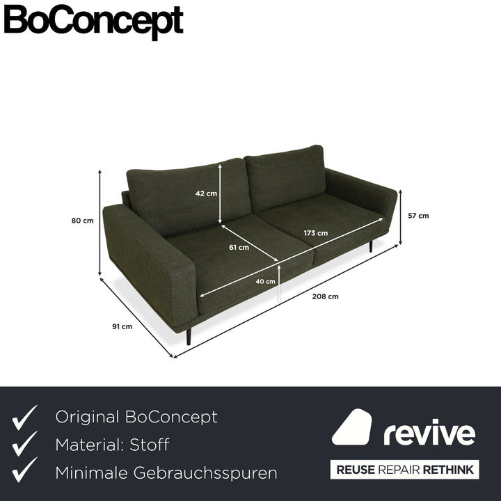BoConcept Stoff Dreisitzer Grün Sofa Couch
