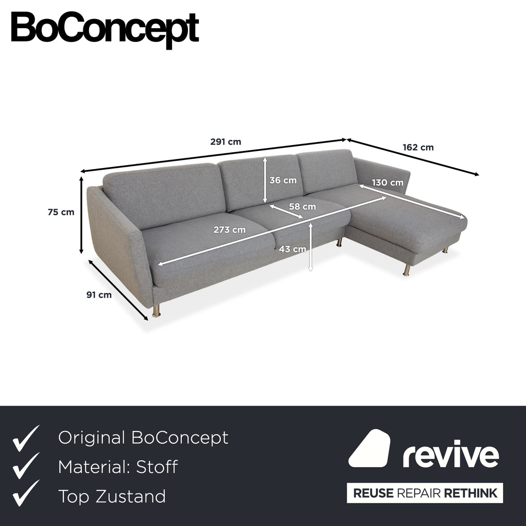 BoConcept Stoff Ecksofa Grau Sofa Couch