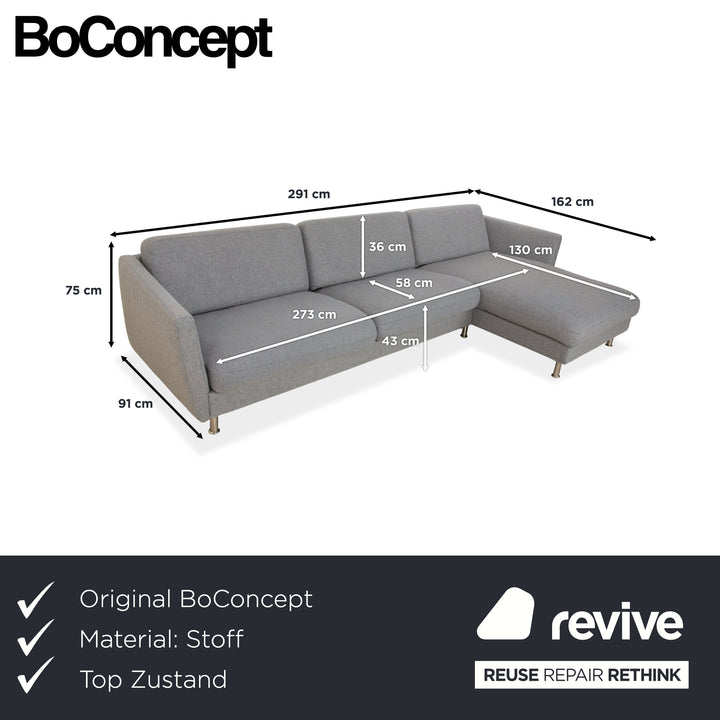BoConcept Stoff Ecksofa Grau Sofa Couch