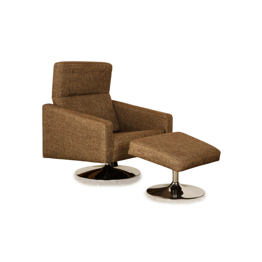 BoConcept fabric armchair incl. stool brown taupe