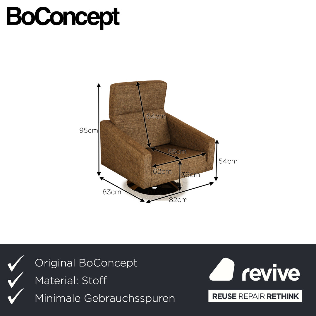 BoConcept fabric armchair incl. stool brown taupe