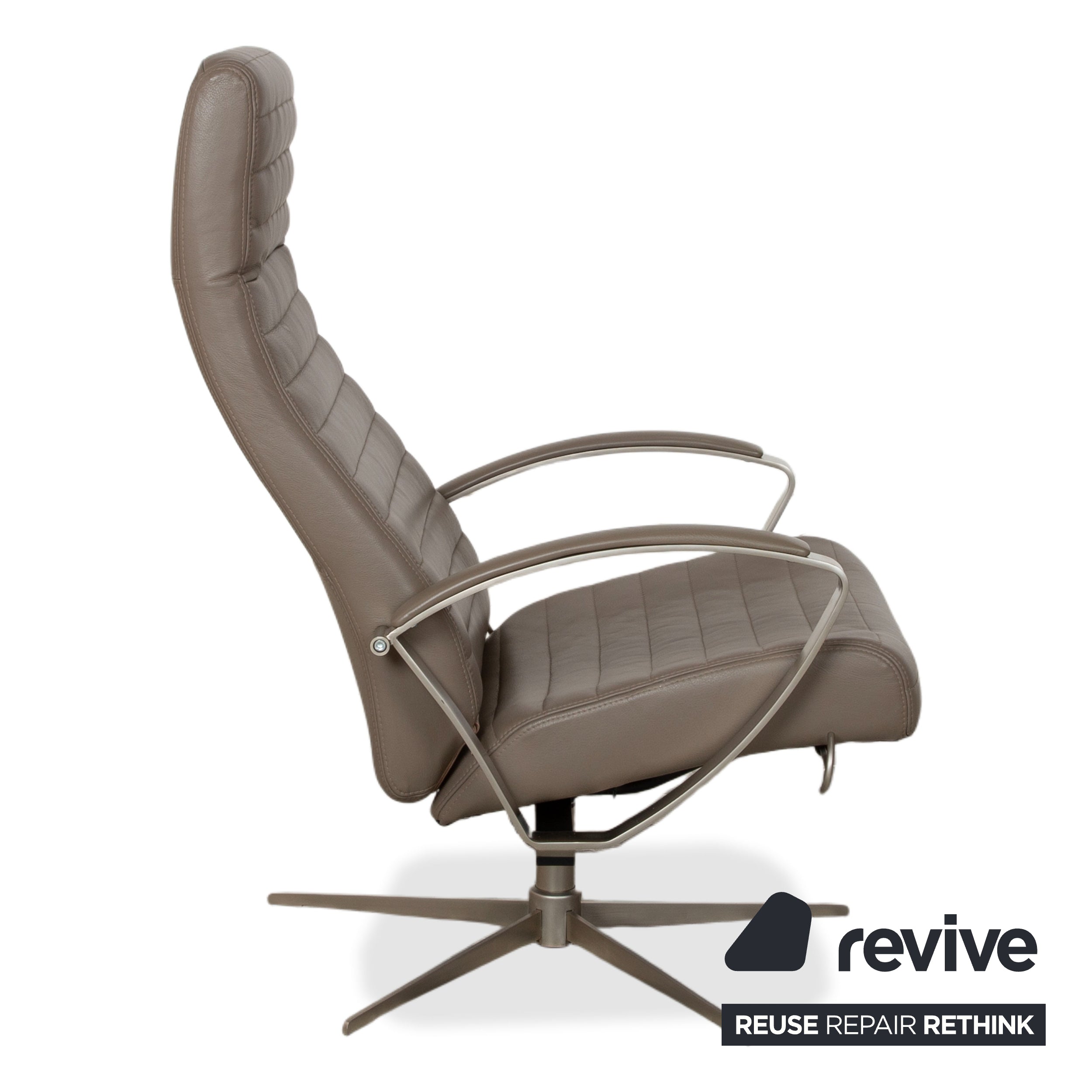 BoConcept Wing Armchair Leather Olive Green Beige Grey Taupe manual function