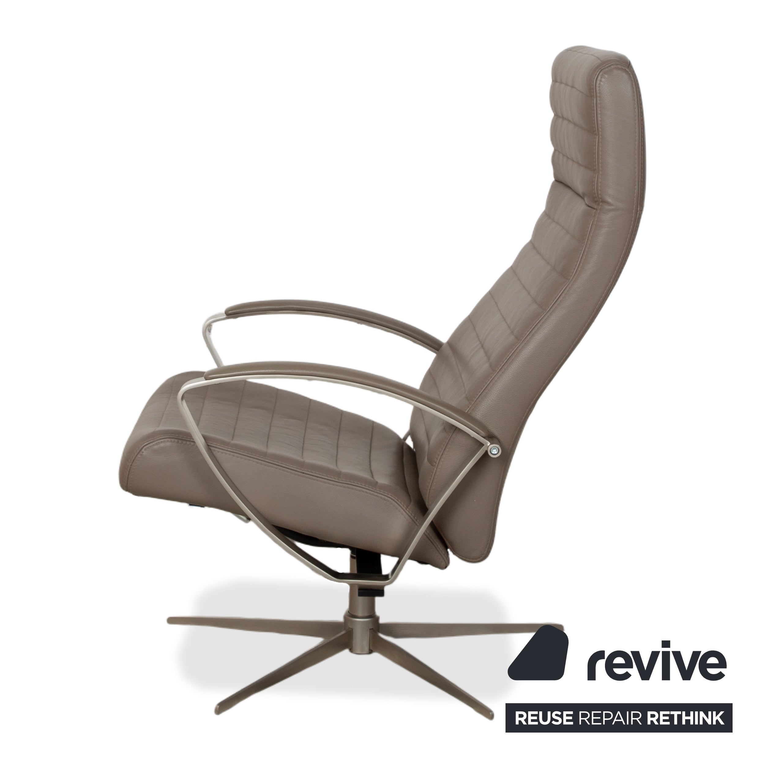BoConcept Wing Armchair Leather Olive Green Beige Grey Taupe manual function
