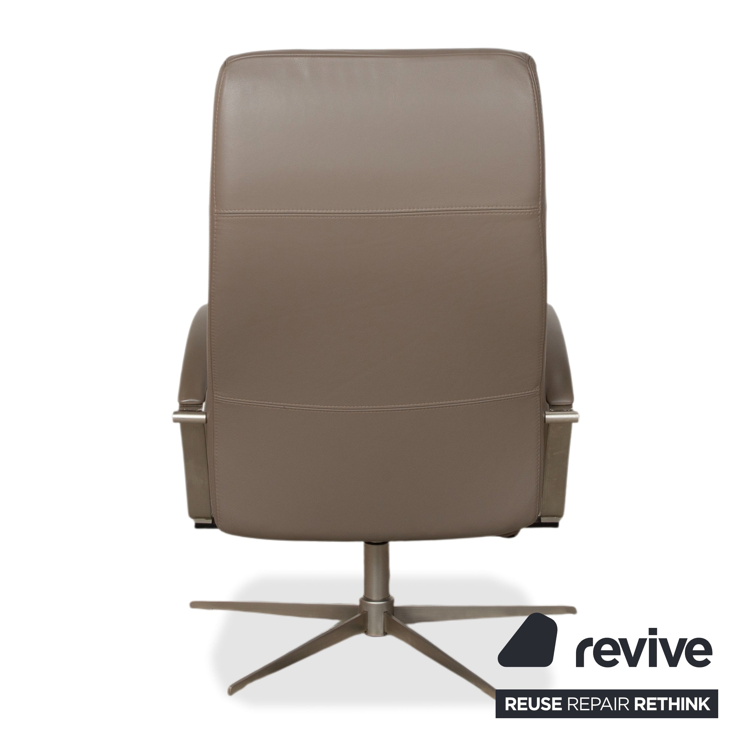 BoConcept Wing Armchair Leather Olive Green Beige Grey Taupe manual function
