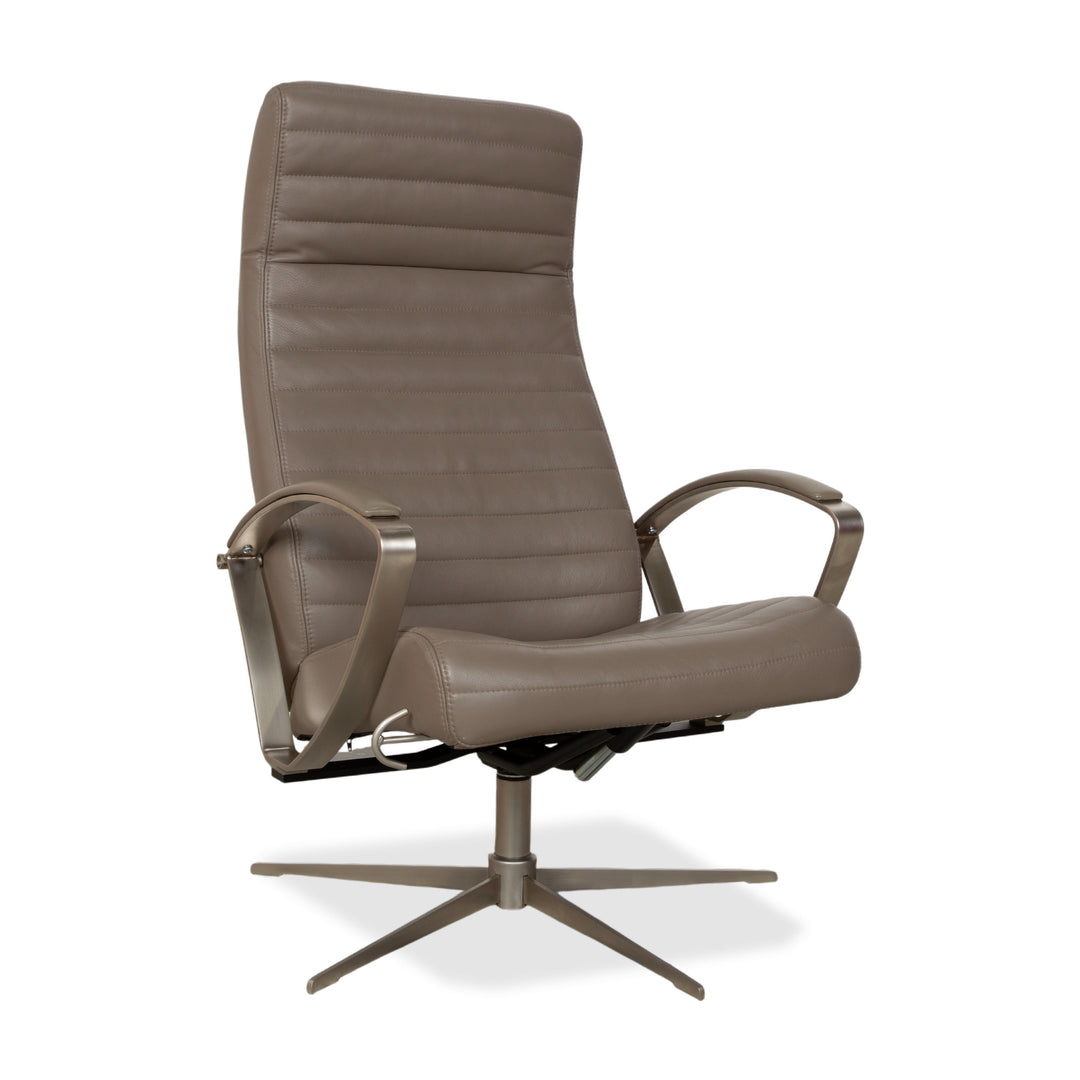 BoConcept Wing Armchair Leather Olive Green Beige Grey Taupe manual function