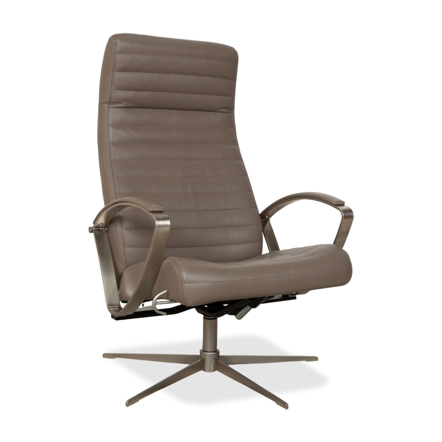 BoConcept Wing Armchair Leather Olive Green Beige Grey Taupe manual function