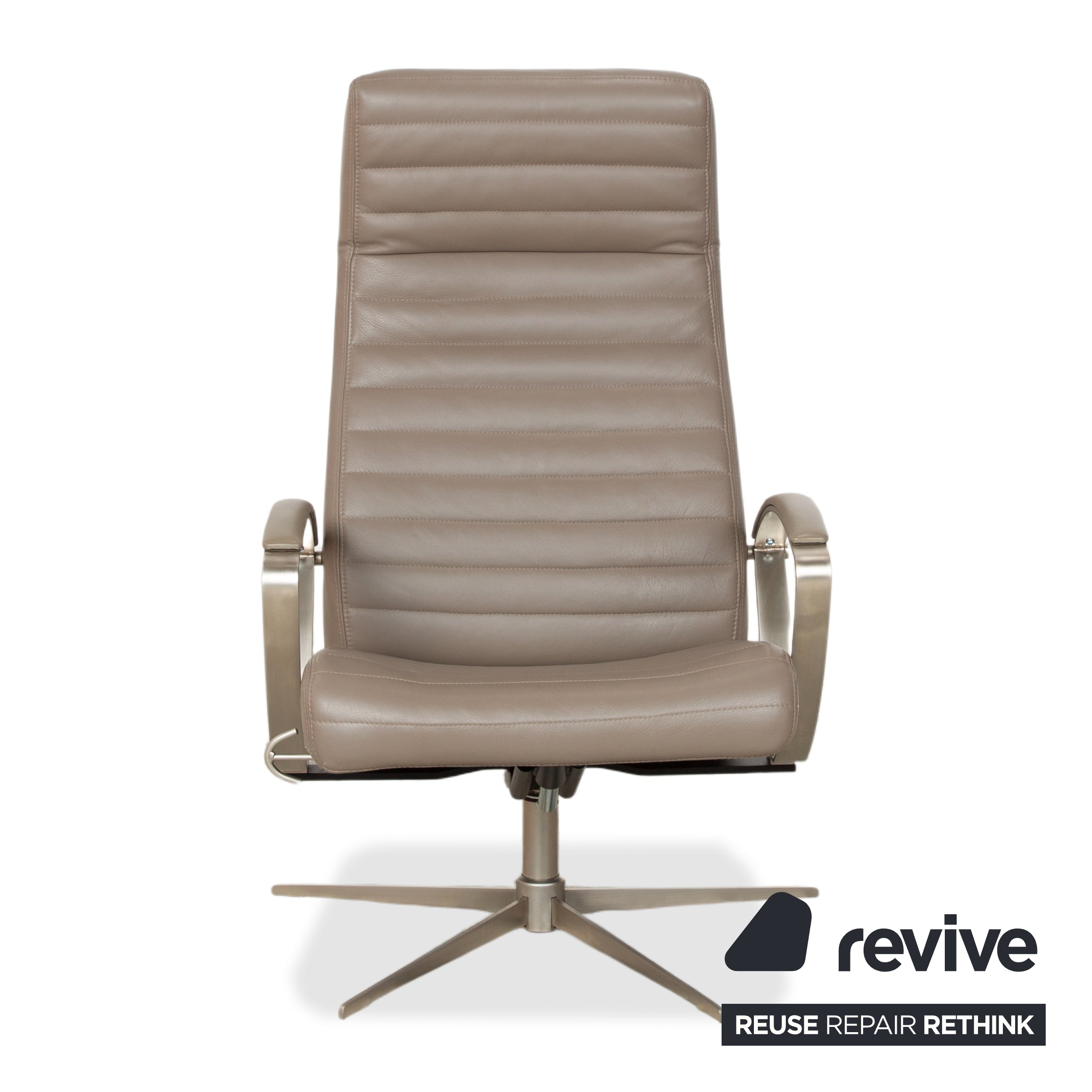 BoConcept Wing Armchair Leather Olive Green Beige Grey Taupe manual function