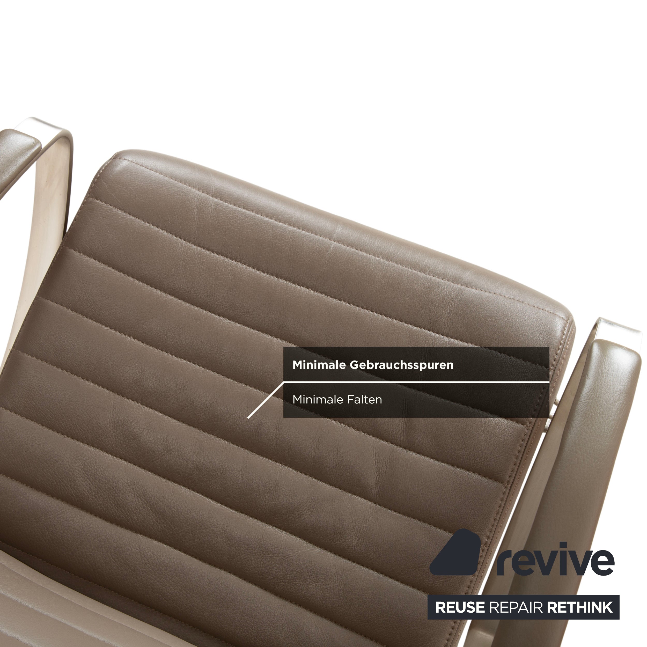 BoConcept Wing Armchair Leather Olive Green Beige Grey Taupe manual function