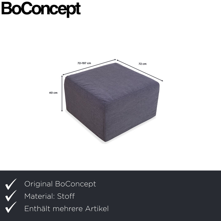 Pouf-lit BoConcept Xtra en tissu gris, 2 places, à commande manuelle