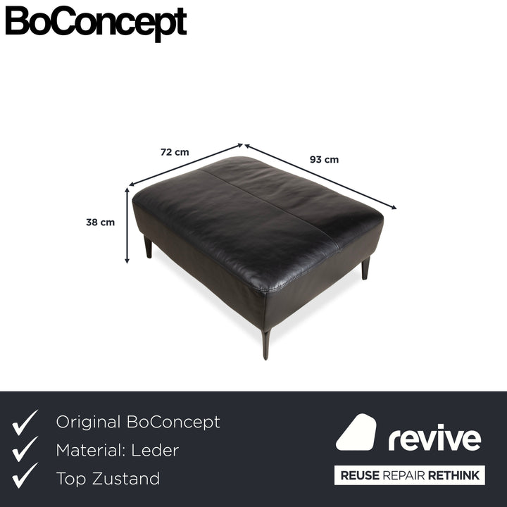 BoConcept Zurich Leather Stool Black