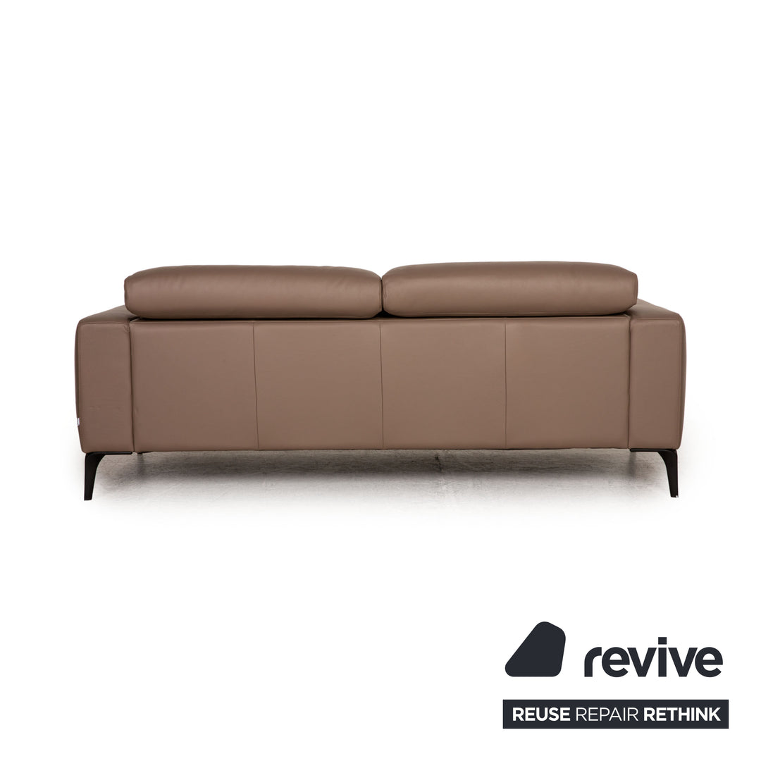 BoConcept Zürich Leder Zweisitzer Braun Taupe Sofa Couch Funktion