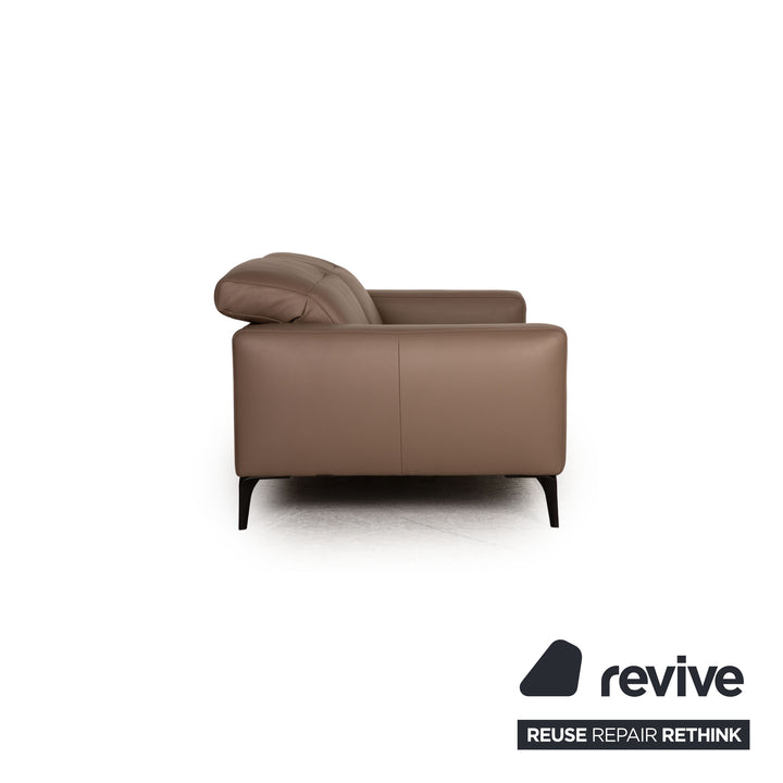 BoConcept Zurich Canapé 2 Places en Cuir Marron Taupe Fonction Canapé