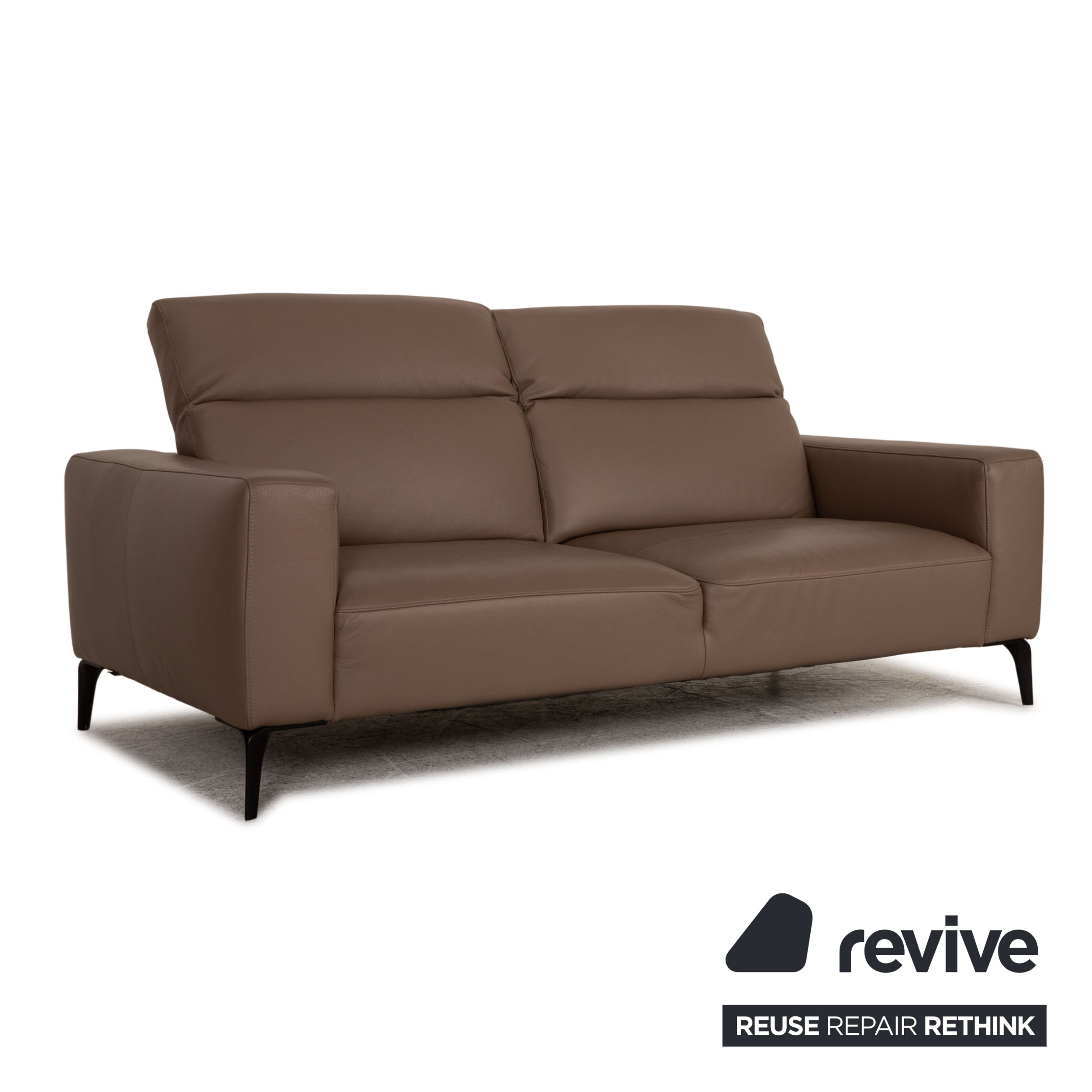 BoConcept Zürich Leder Zweisitzer Braun Taupe Sofa Couch Funktion
