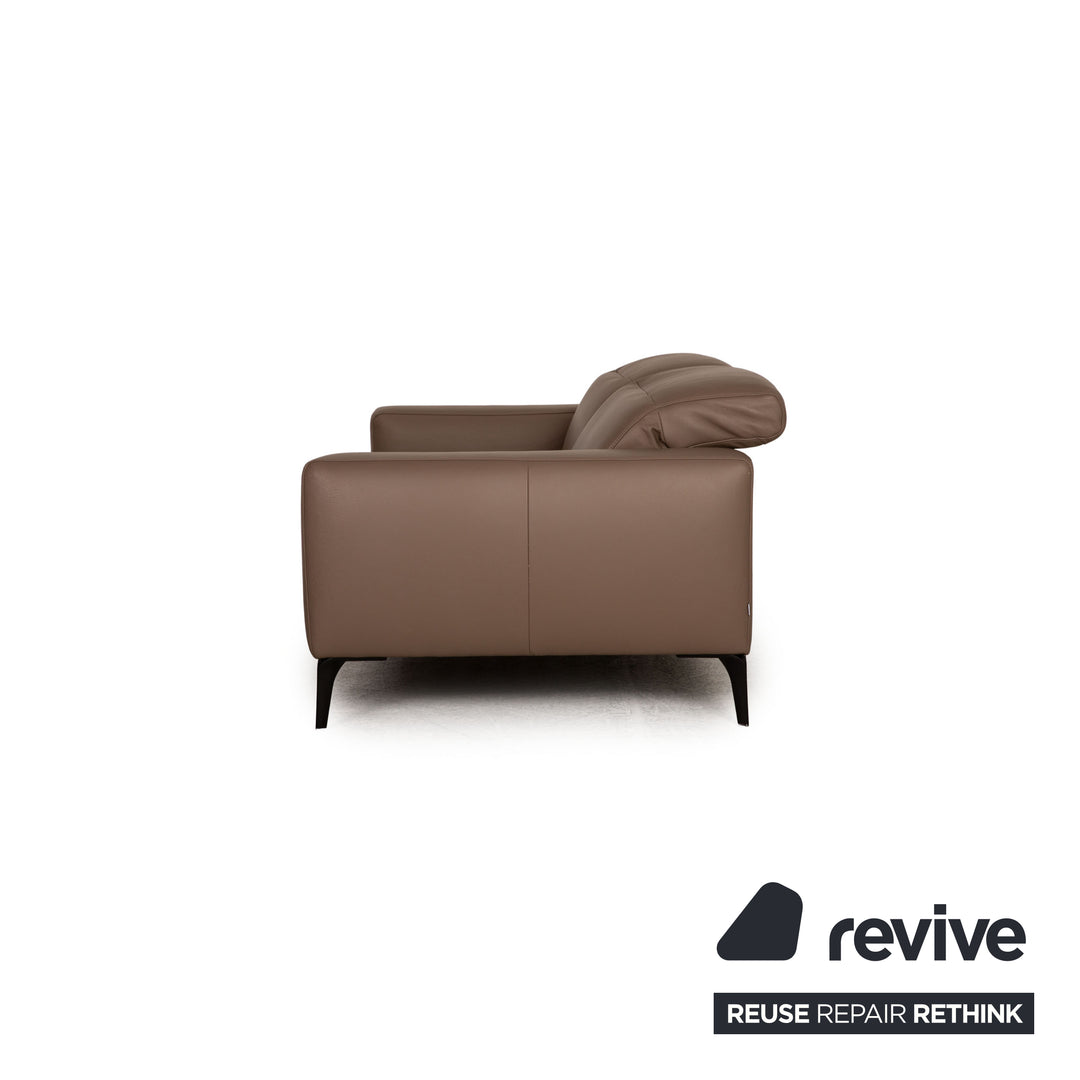 BoConcept Zürich Leder Zweisitzer Braun Taupe Sofa Couch Funktion