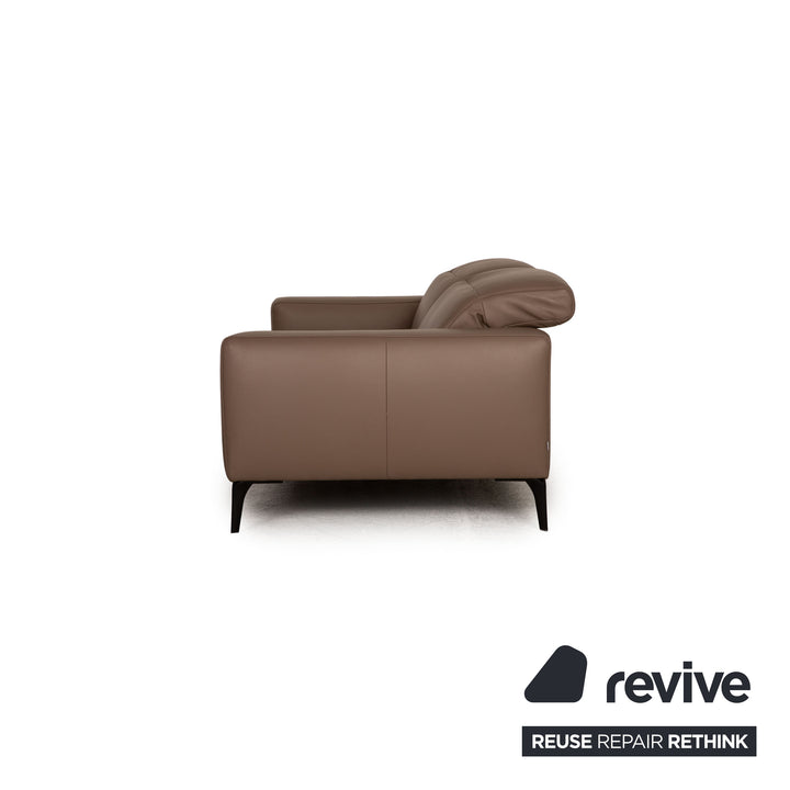 BoConcept Zürich Leder Zweisitzer Braun Taupe Sofa Couch Funktion
