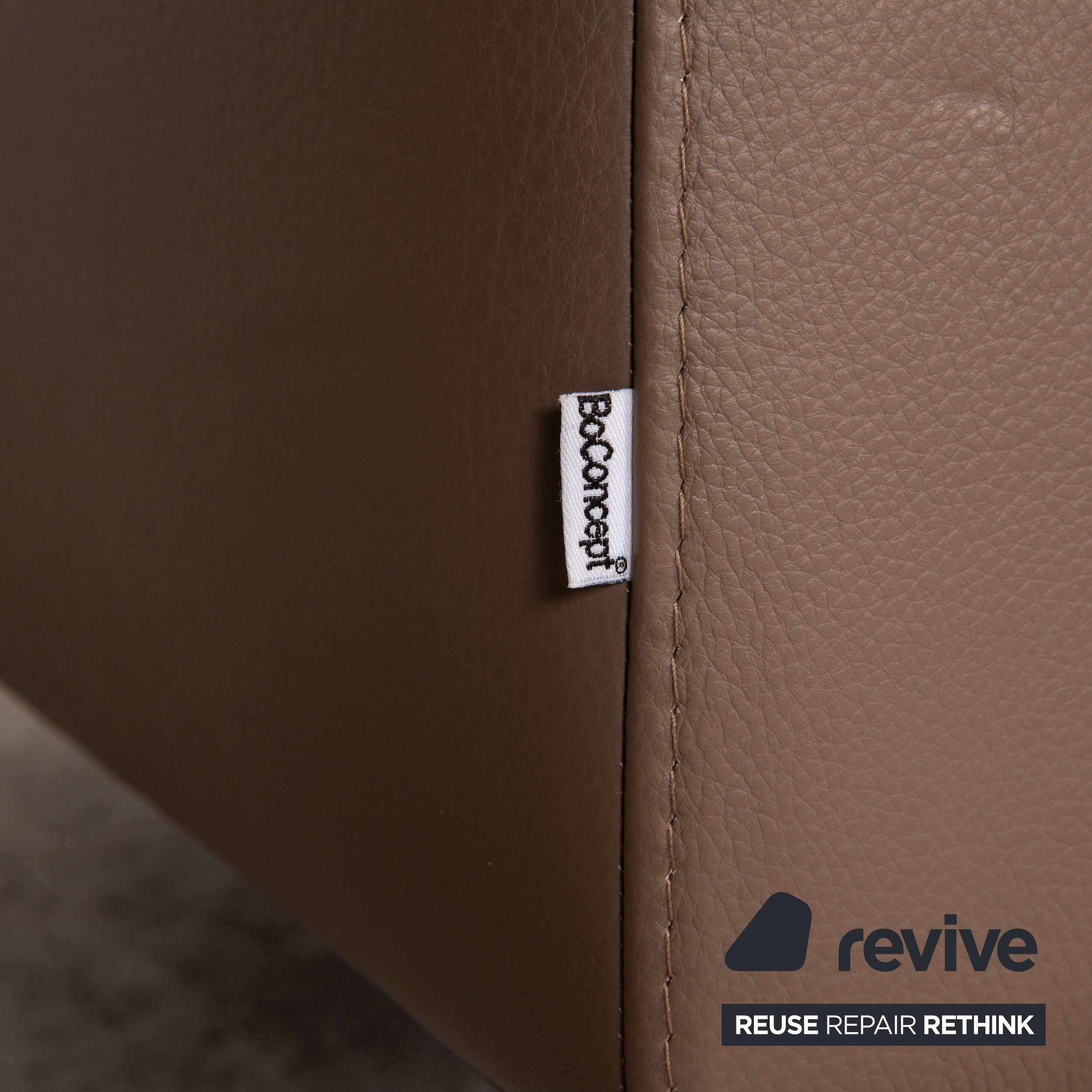BoConcept Zürich Leder Zweisitzer Braun Taupe Sofa Couch Funktion