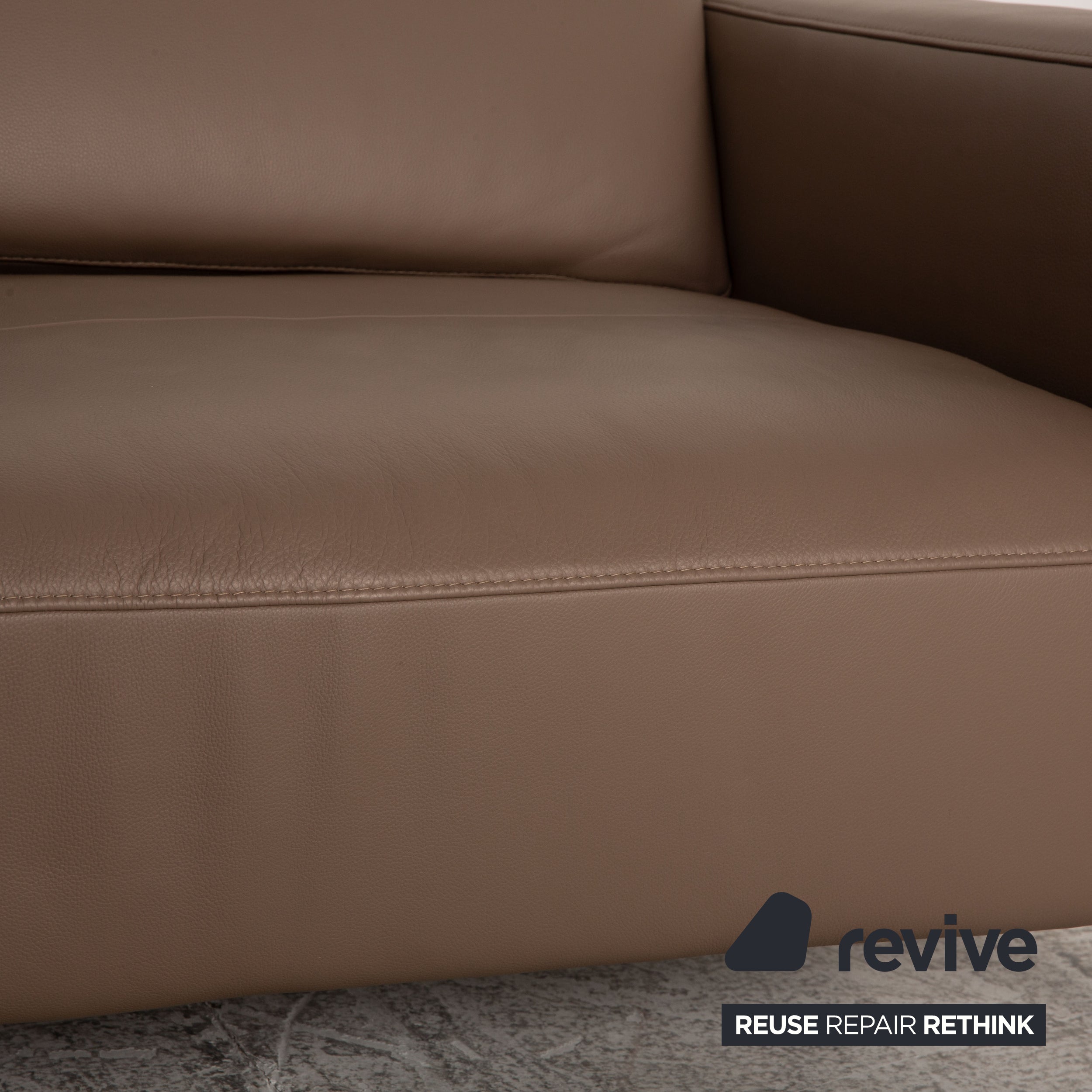 BoConcept Zurich Canapé 2 Places en Cuir Marron Taupe Fonction Canapé