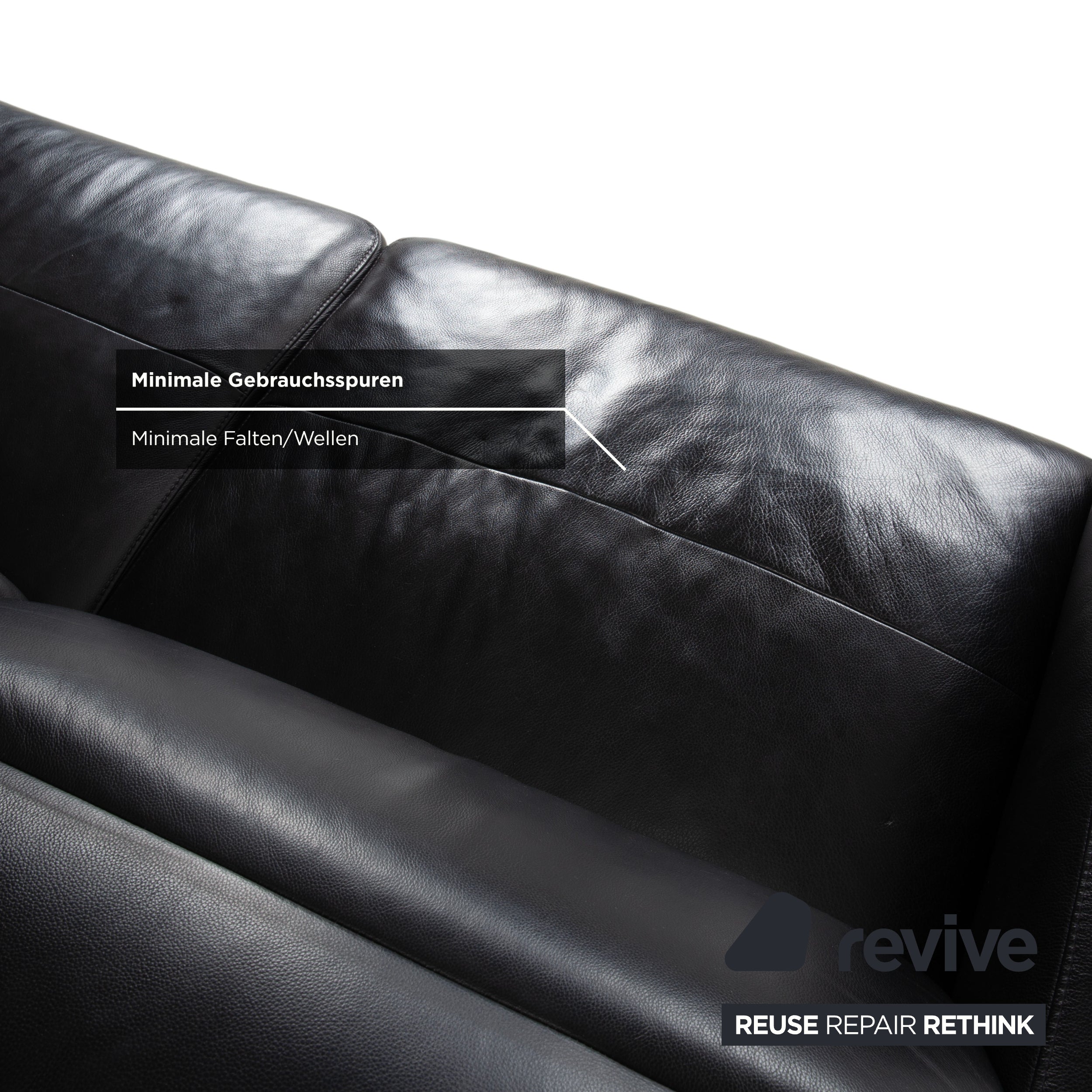 BoConcept Zürich Leder Zweisitzer Hocker Schwarz Sofa Couch manuelle Funktion
