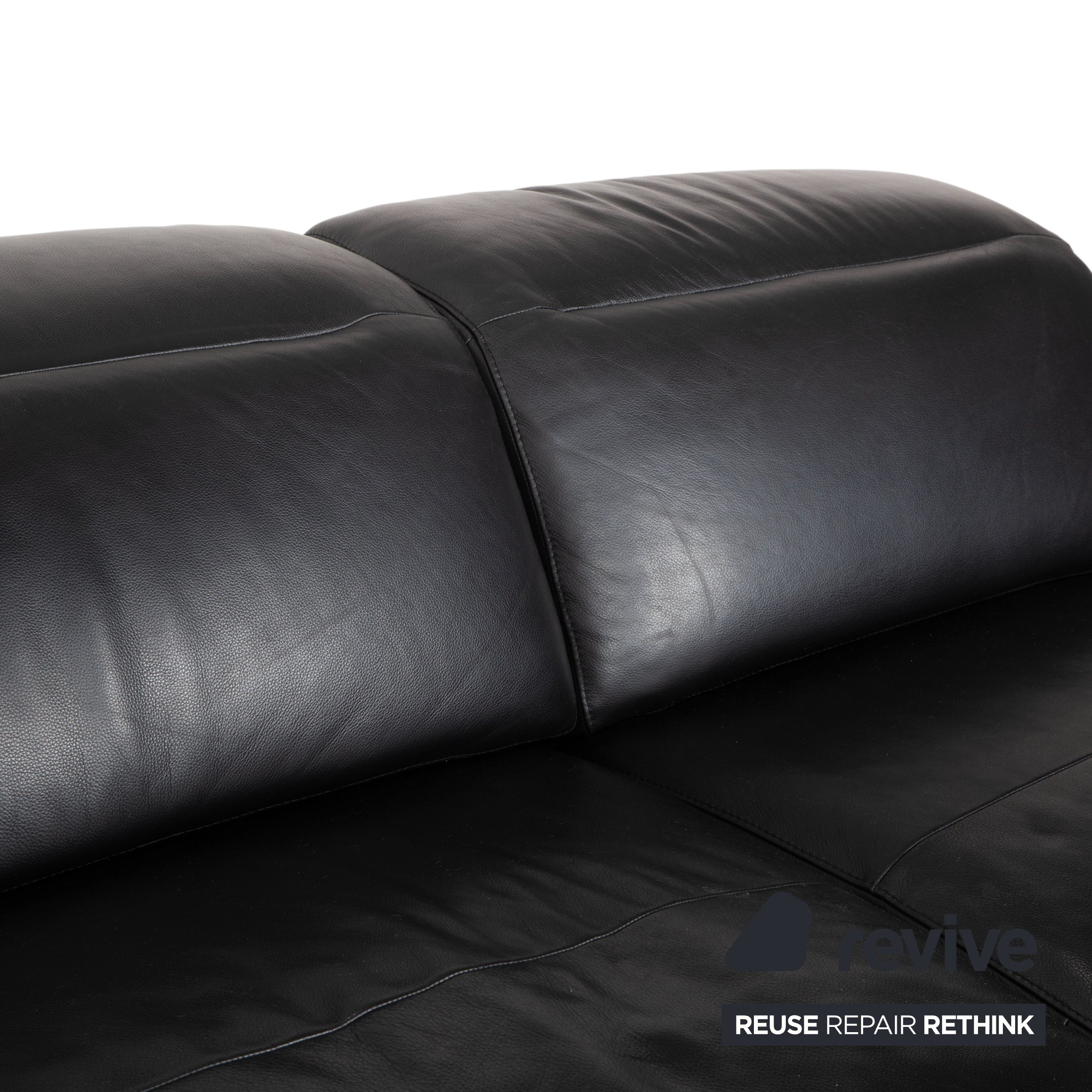 BoConcept Zürich Leder Zweisitzer Hocker Schwarz Sofa Couch manuelle Funktion