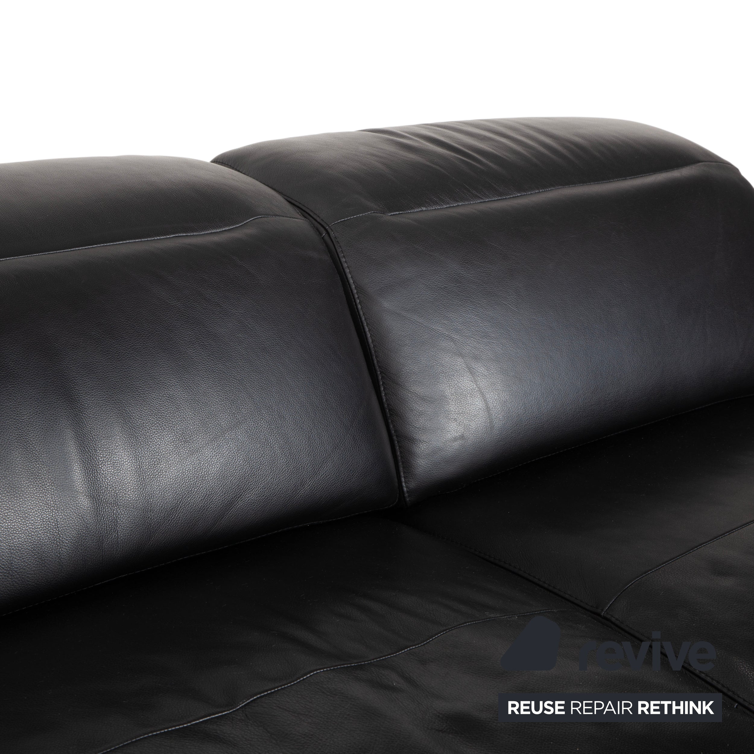 BoConcept Zürich Leder Zweisitzer Schwarz Sofa Couch manuelle Funktion