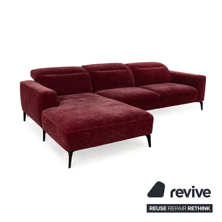 BoConcept Zürich Stoff Ecksofa Recamiere Links Rot	Sofa Couch manuelle Funktion