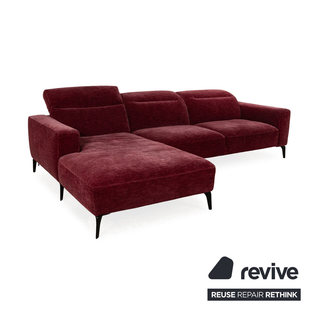 BoConcept Zürich Stoff Ecksofa Recamiere Links Rot	Sofa Couch manuelle Funktion