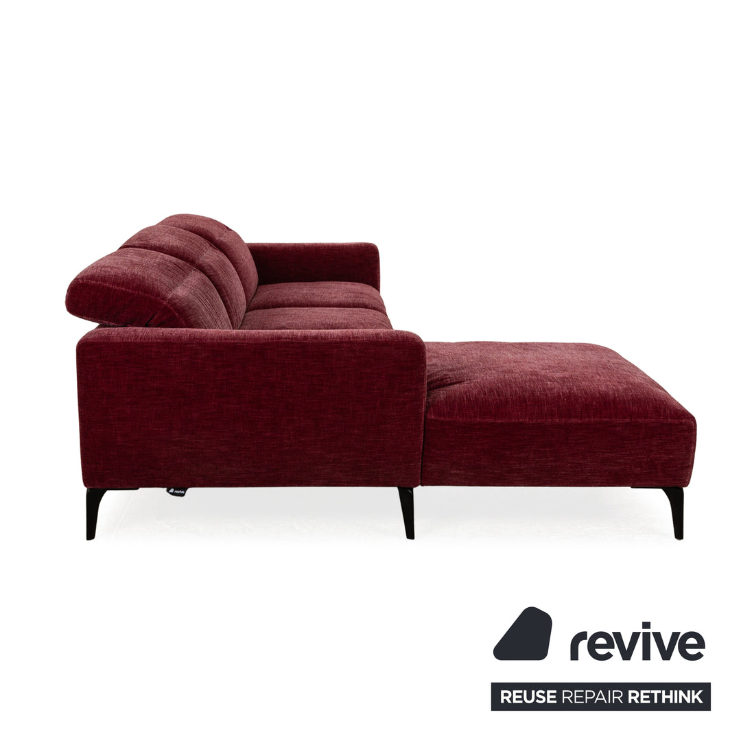 BoConcept Zürich Stoff Ecksofa Recamiere Links Rot	Sofa Couch manuelle Funktion