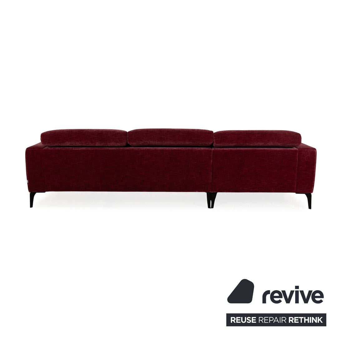 BoConcept Zürich Stoff Ecksofa Recamiere Links Rot	Sofa Couch manuelle Funktion