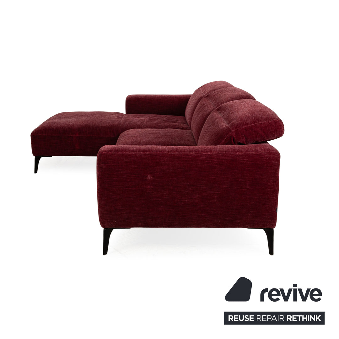 BoConcept Zürich Stoff Ecksofa Recamiere Links Rot	Sofa Couch manuelle Funktion