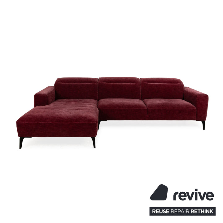 BoConcept Zürich Stoff Ecksofa Recamiere Links Rot	Sofa Couch manuelle Funktion