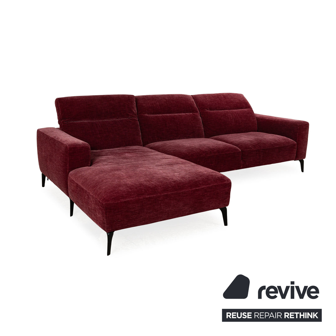 BoConcept Zürich Stoff Ecksofa Recamiere Links Rot	Sofa Couch manuelle Funktion