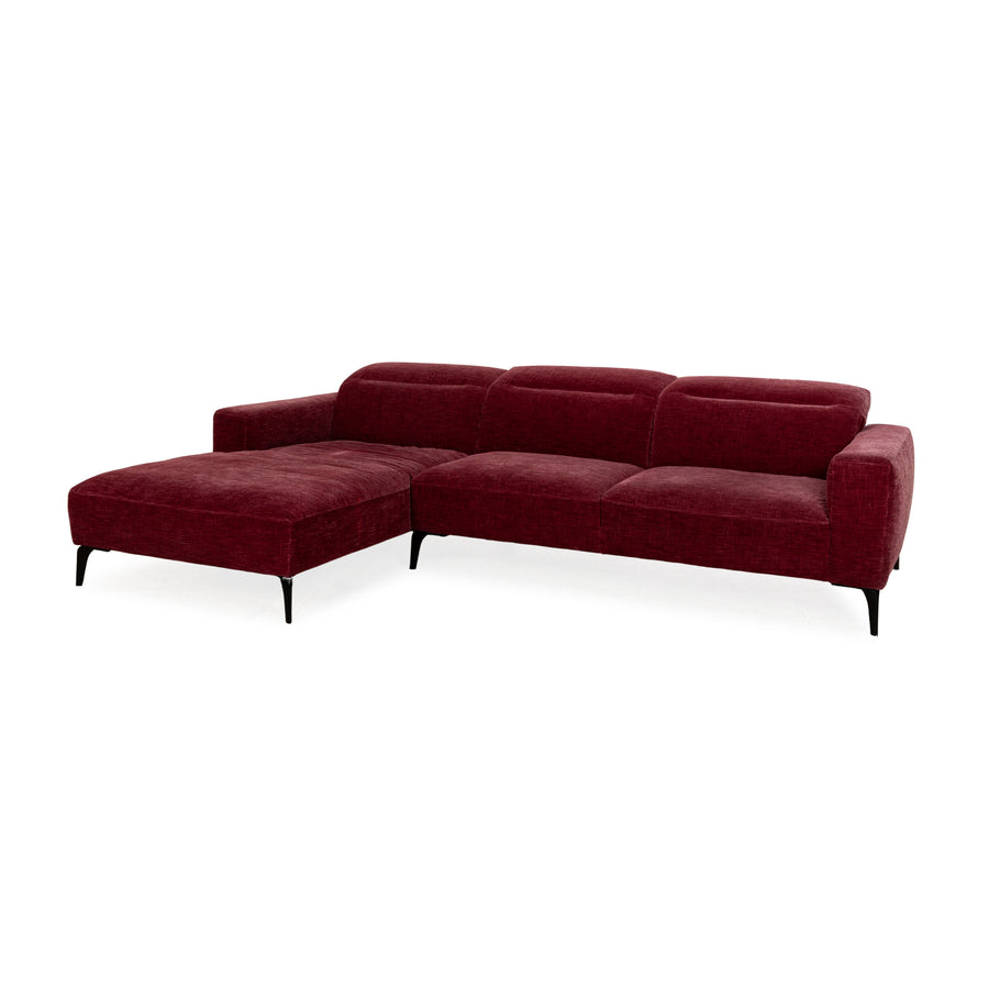 BoConcept Zürich Stoff Ecksofa Recamiere Links Rot	Sofa Couch manuelle Funktion