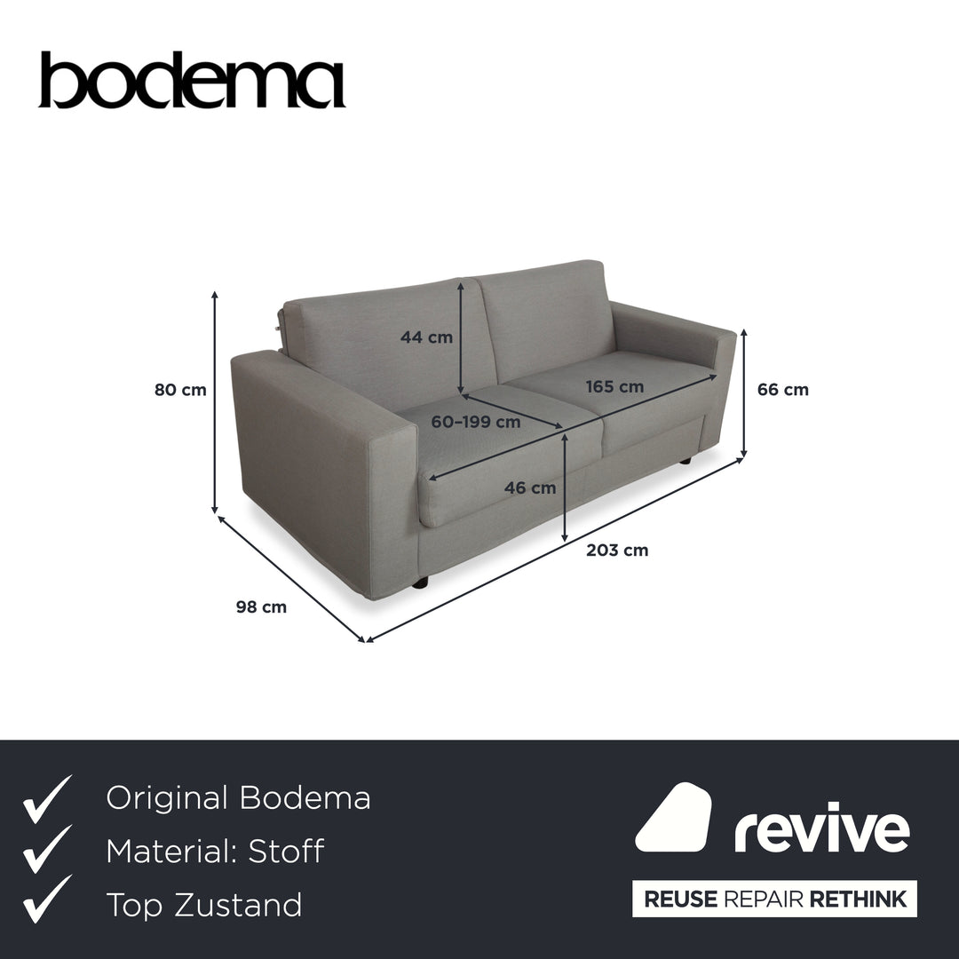 Bodema Joao Two-Seater Fabric Grey by Danilo Bonfanti Manual Function Sofa Bed