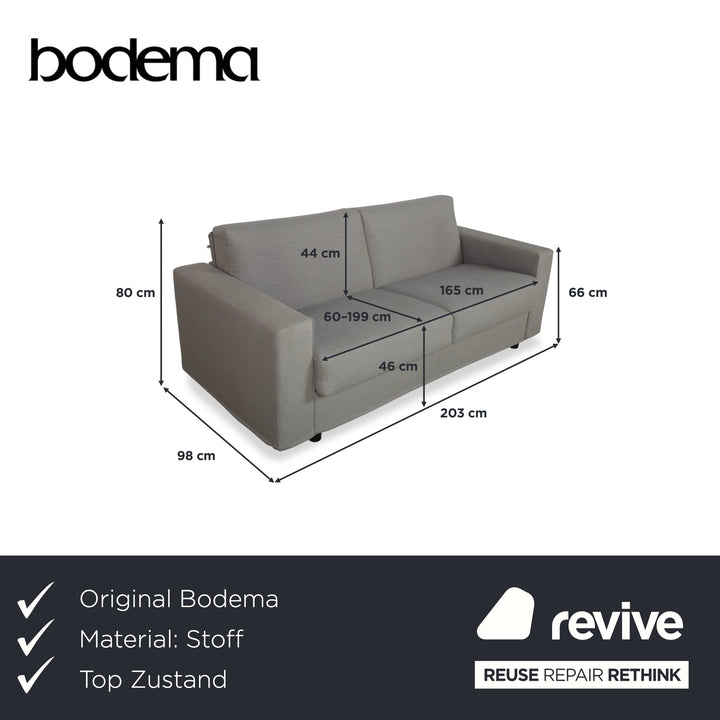 Bodema Joao Two-Seater Fabric Grey by Danilo Bonfanti Manual Function Sofa Bed