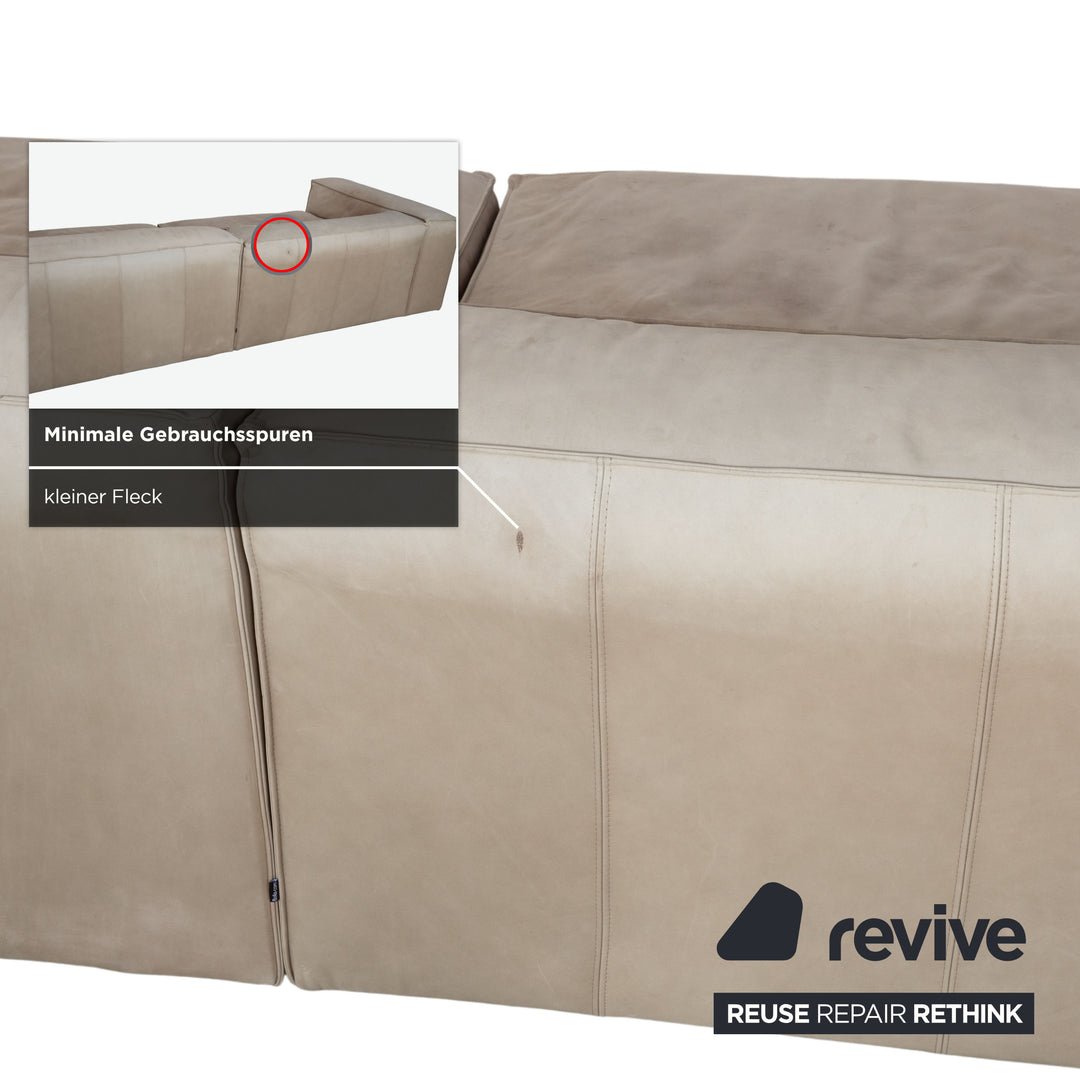 Bolia Cosima Leder Viersitzer Grau Sand Sofa Couch