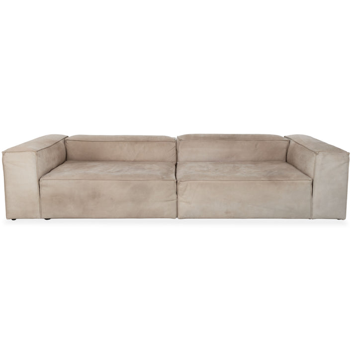 Bolia Cosima Leder Viersitzer Grau Sand Sofa Couch
