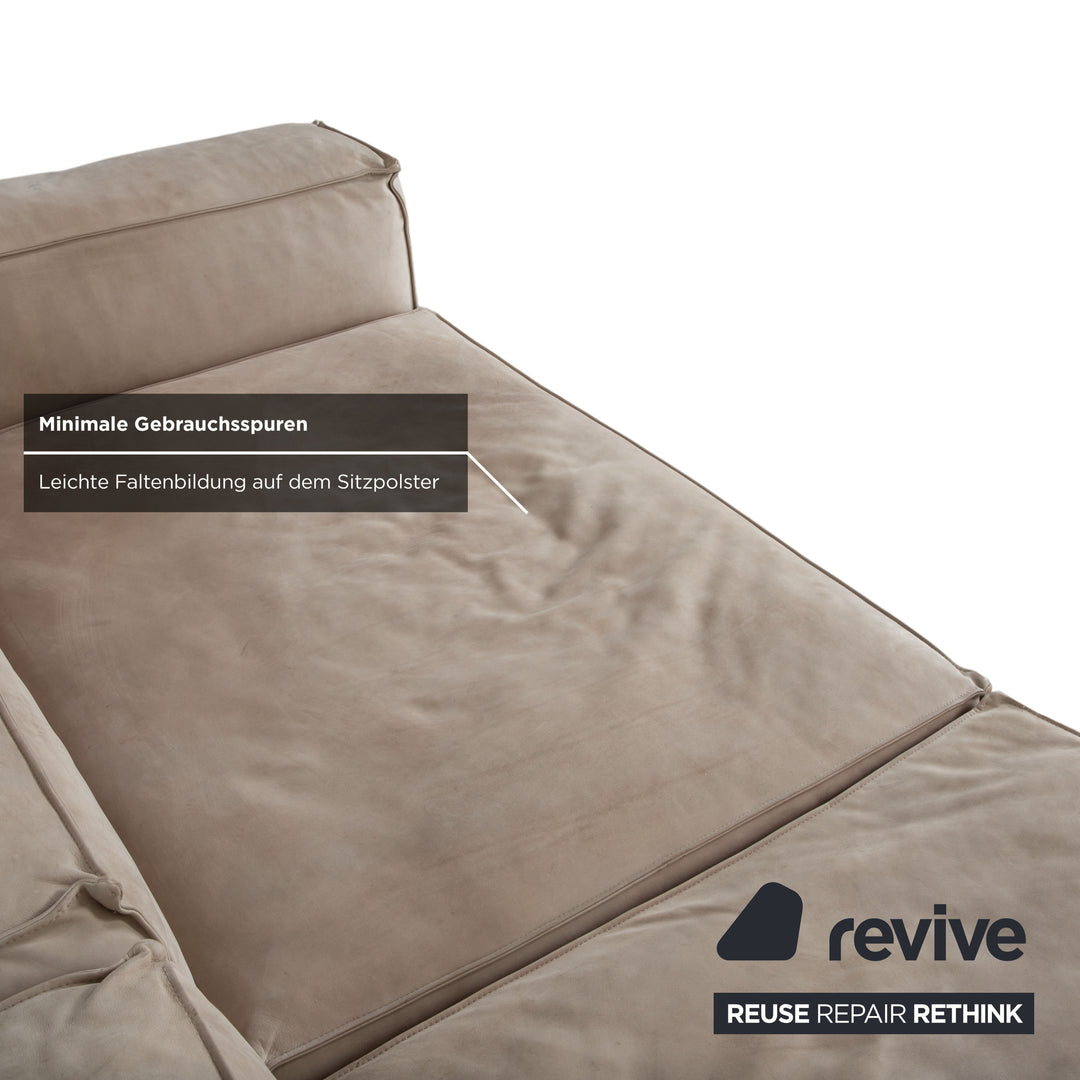 Bolia Cosima Leder Viersitzer Grau Sand Sofa Couch