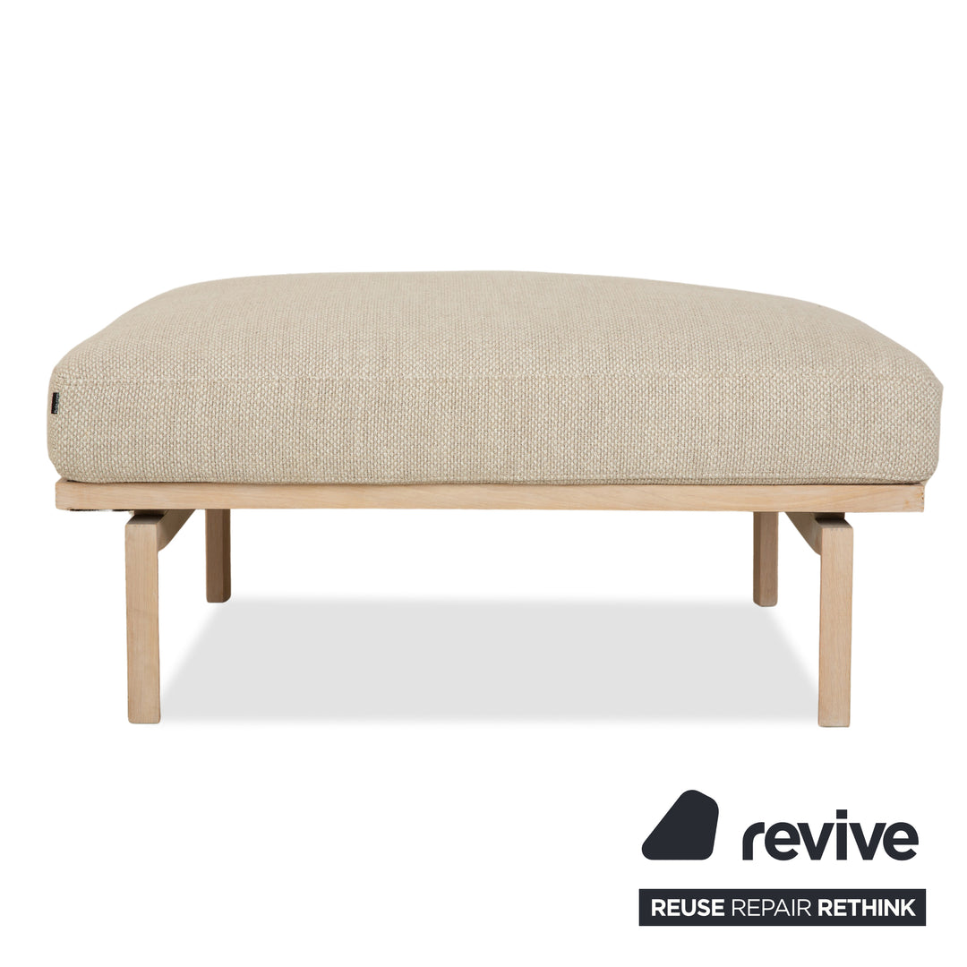 Tabouret en tissu Bolia Elton beige crème gris bois