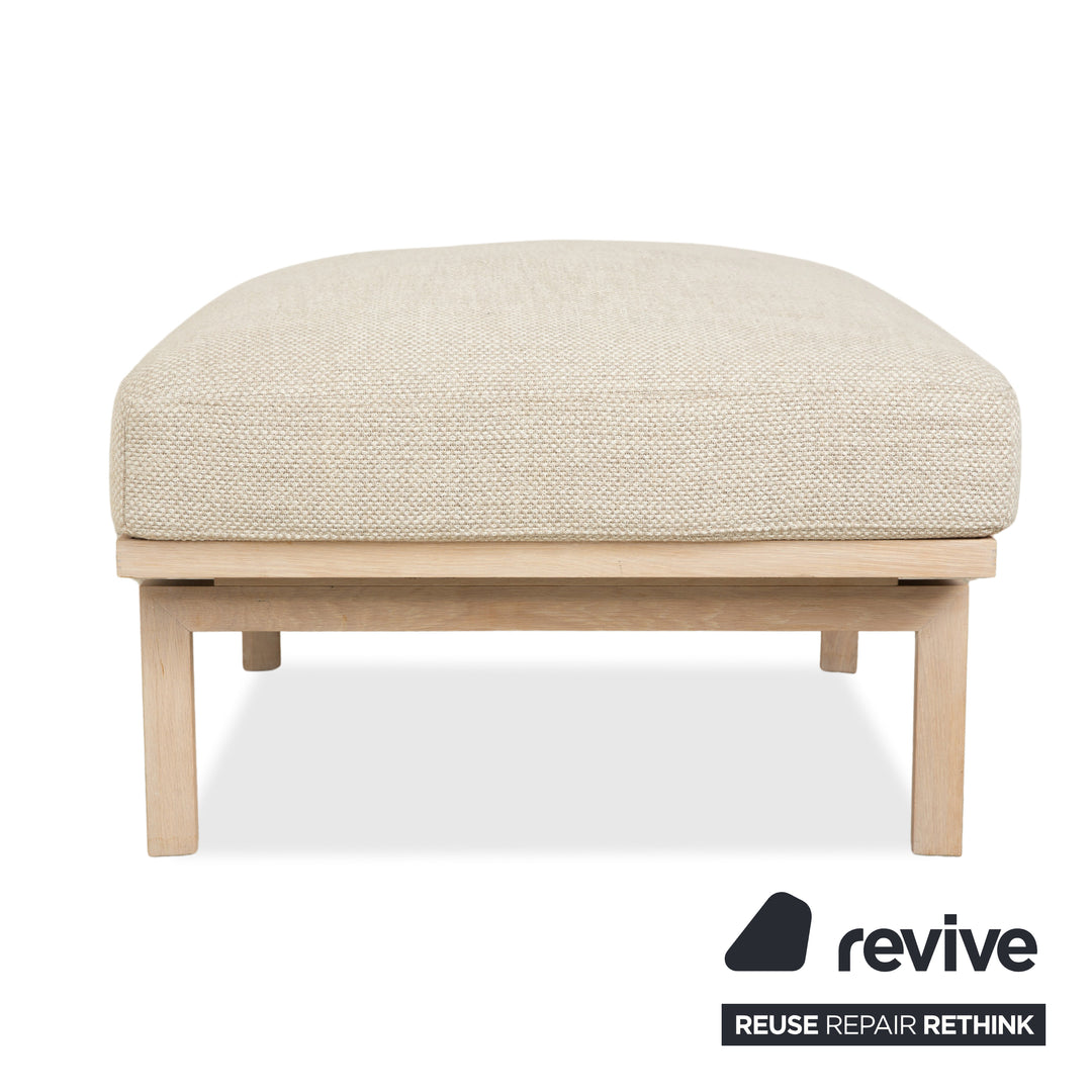 Tabouret en tissu Bolia Elton beige crème gris bois
