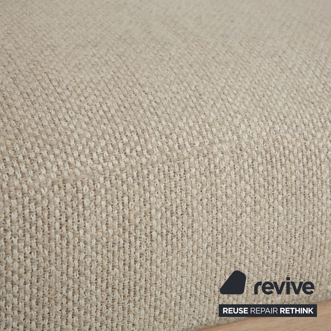 Bolia Elton Fabric Stool Beige Cream Grey Wood