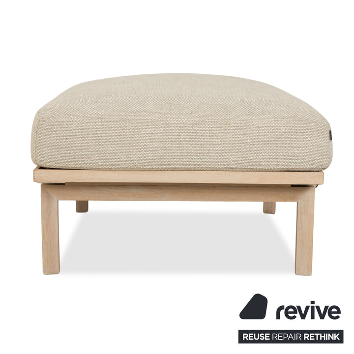 Tabouret en tissu Bolia Elton beige crème gris bois