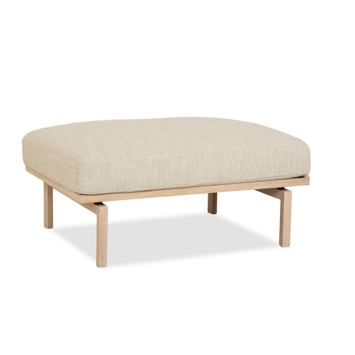 Tabouret en tissu Bolia Elton beige crème gris bois