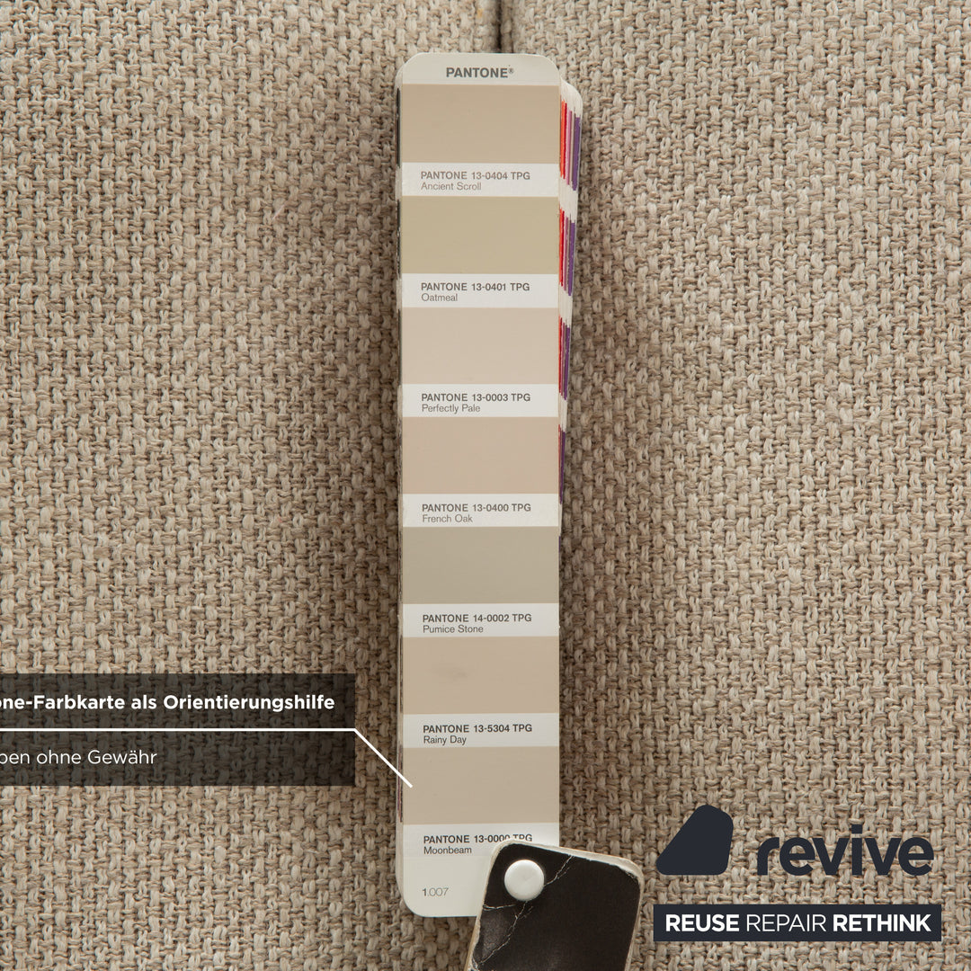 Bolia Elton Stoff Hocker Beige Creme Grau Holz