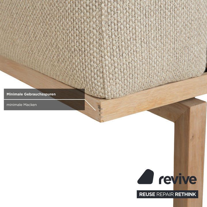 Bolia Elton Stoff Zweisitzer Beige Creme Grau Sofa Couch Holz