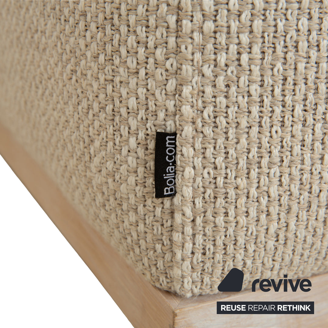 Bolia Elton Stoff Zweisitzer Beige Creme Grau Sofa Couch Holz