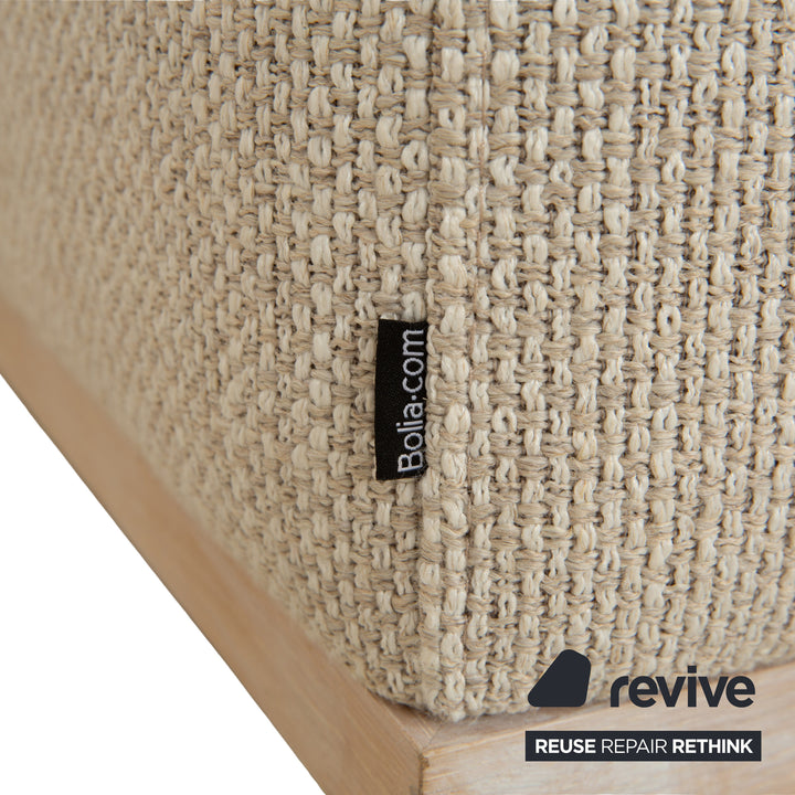 Bolia Elton Stoff Zweisitzer Beige Creme Grau Sofa Couch Holz