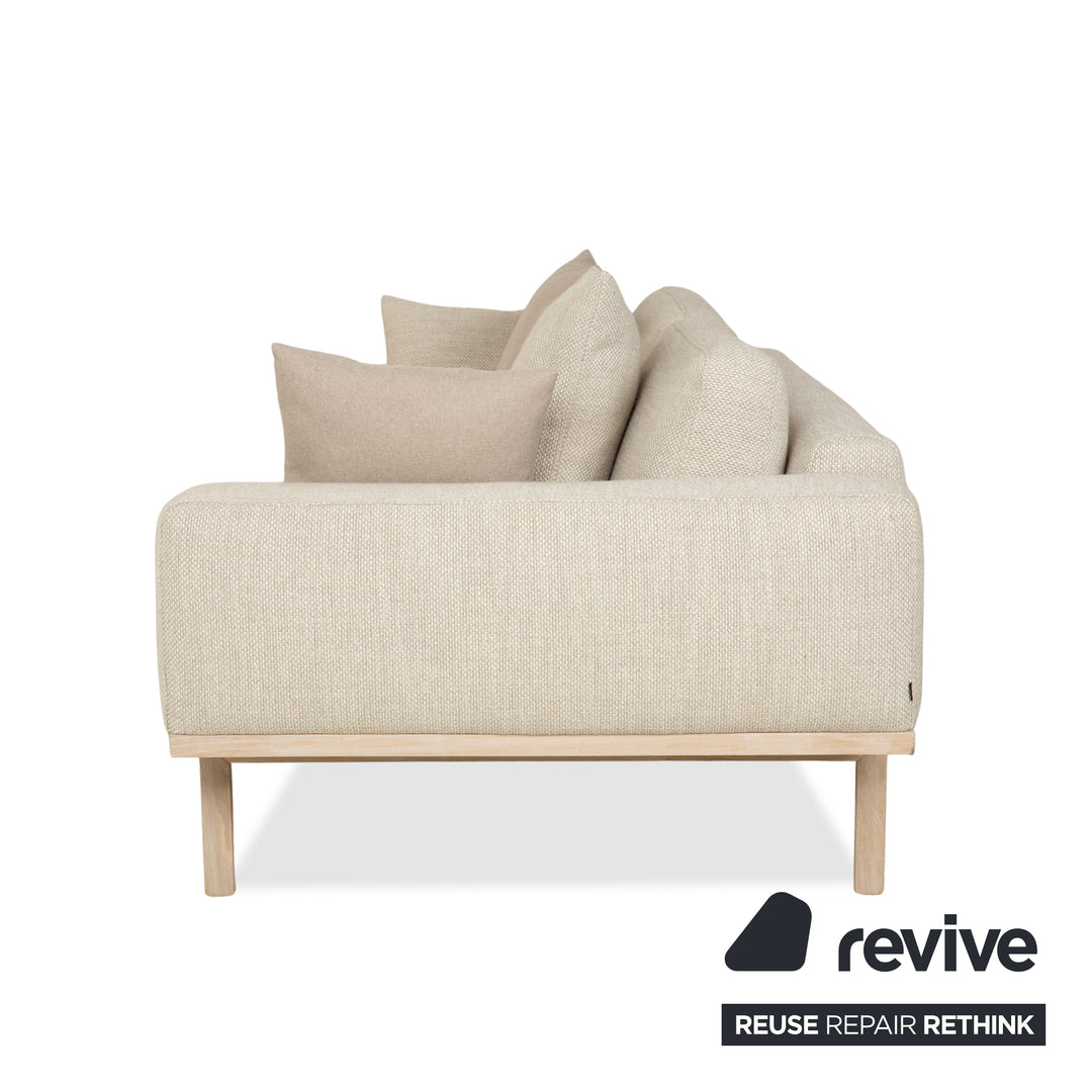 Bolia Elton Stoff Zweisitzer Beige Creme Grau Sofa Couch Holz